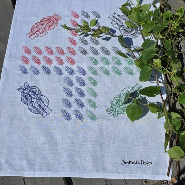 Kökshandduk, Råbandsknopar, Sundboden Design