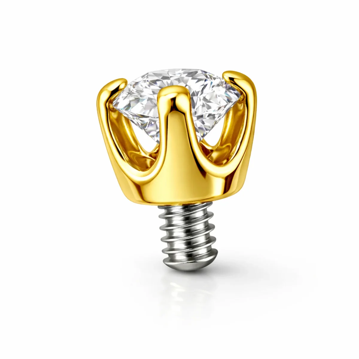 Kristall - Topp i 18k äkta guld - Piercingsmycke