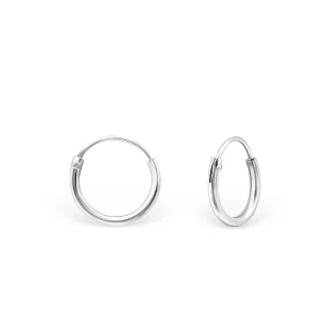 8 mm tunna ringar - Släta hoops - Creoler ringar i äkta silver