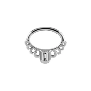 Septum / Daith - Clicker ring - Vit kristall