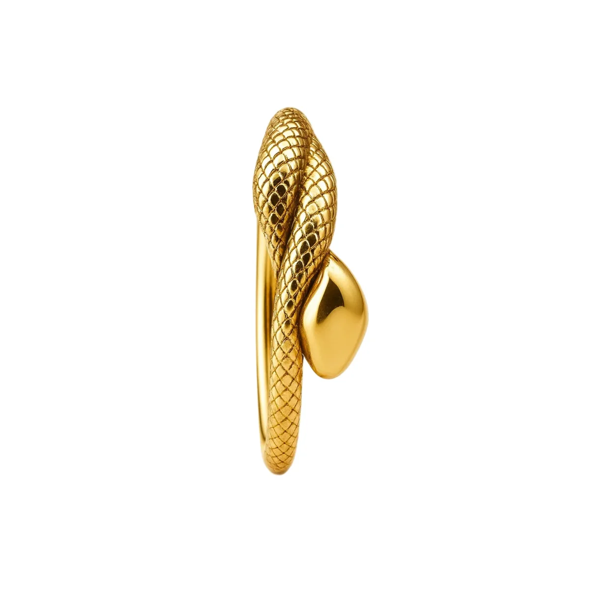 Ring till piercing - Clicker - Guldring med orm - Bild 3
