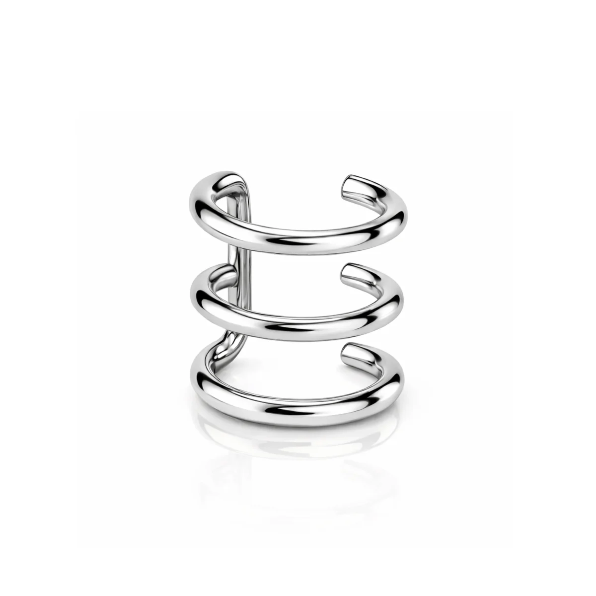 Ear cuff - Kirurgiskt Stål - trippla ringar - Bild 2