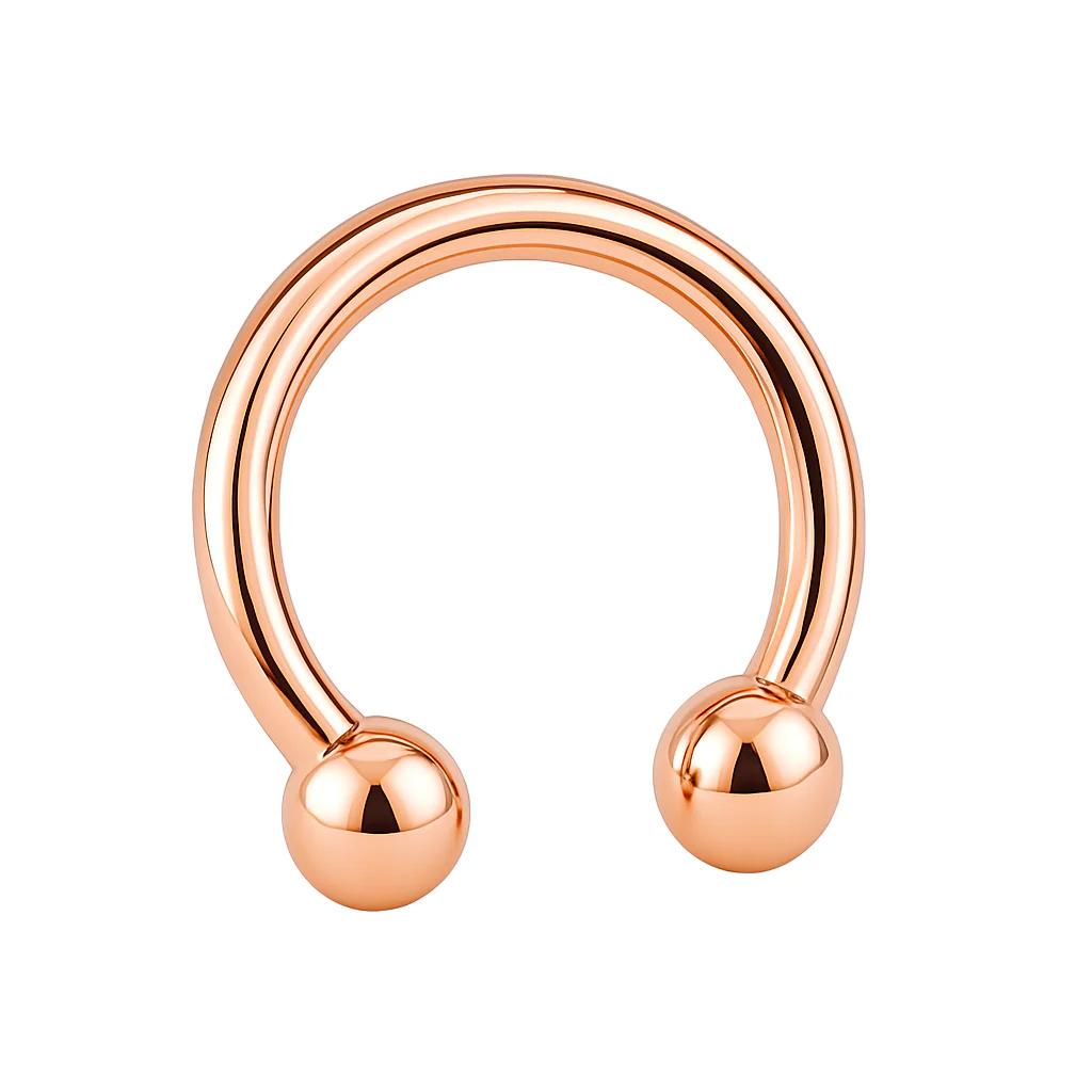Hästsko - Ring till piercing - Roséguld - Bild 2