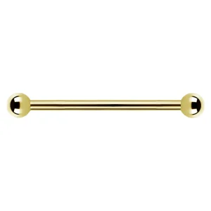 Industrial smycke - 24k guld pvd - Barbell stav