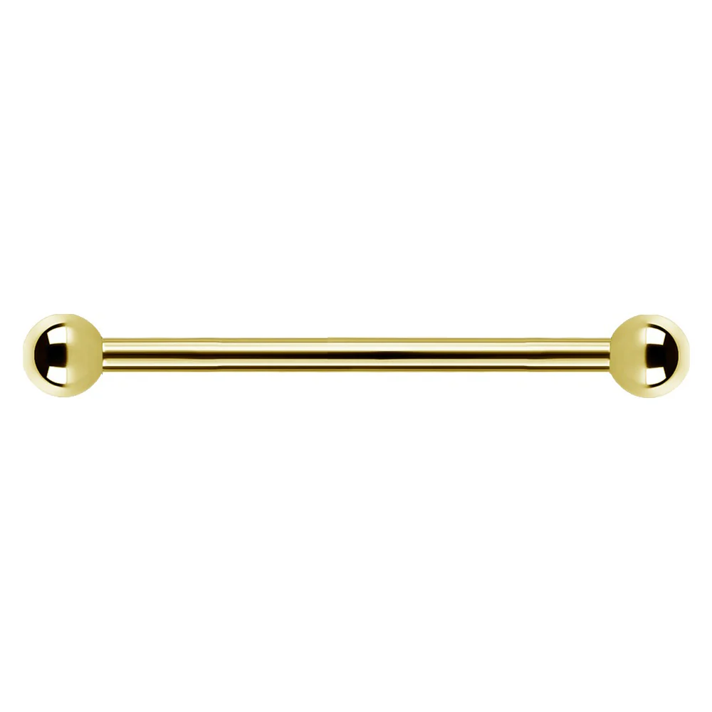Industrial smycke - 24k guld pvd - Barbell stav