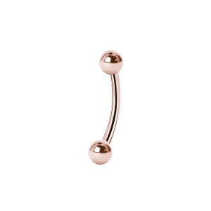 Böjd barbell - Roséguld PVD - Böjd stav till piercing