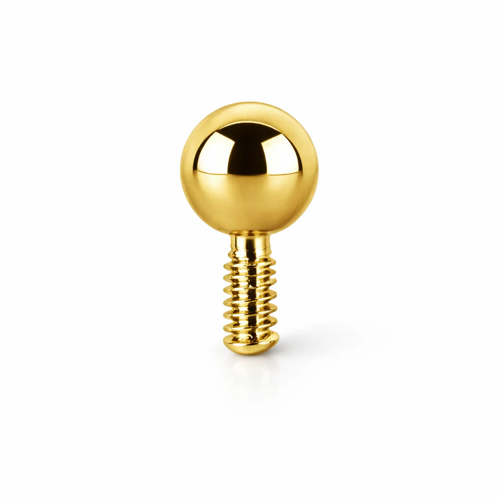 Böjd stav till piercing - Piercingsmycke i titan guld pvd - Invändigt gängad böjd barbell - Bild 4