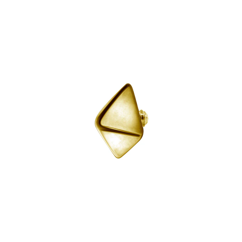 Pyramid topp till piercing PVD guld - Bild 3