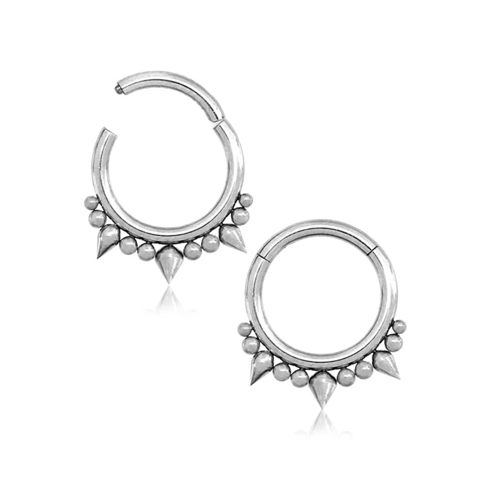 Silvrig ring - Clicker - Piercingsmycke - Taggar