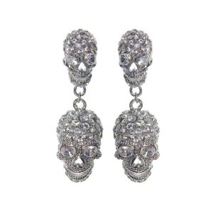 Black Diamond Earrings White